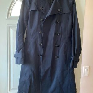 Hobbs Saskia Stylish Navy Double-Breasted Trench Coat